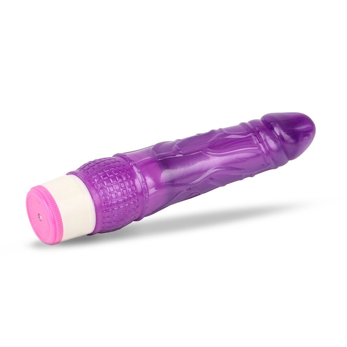 Purple Jelly Flexible Slim Realistic G Spot Anal Vibrator Dildo Massager