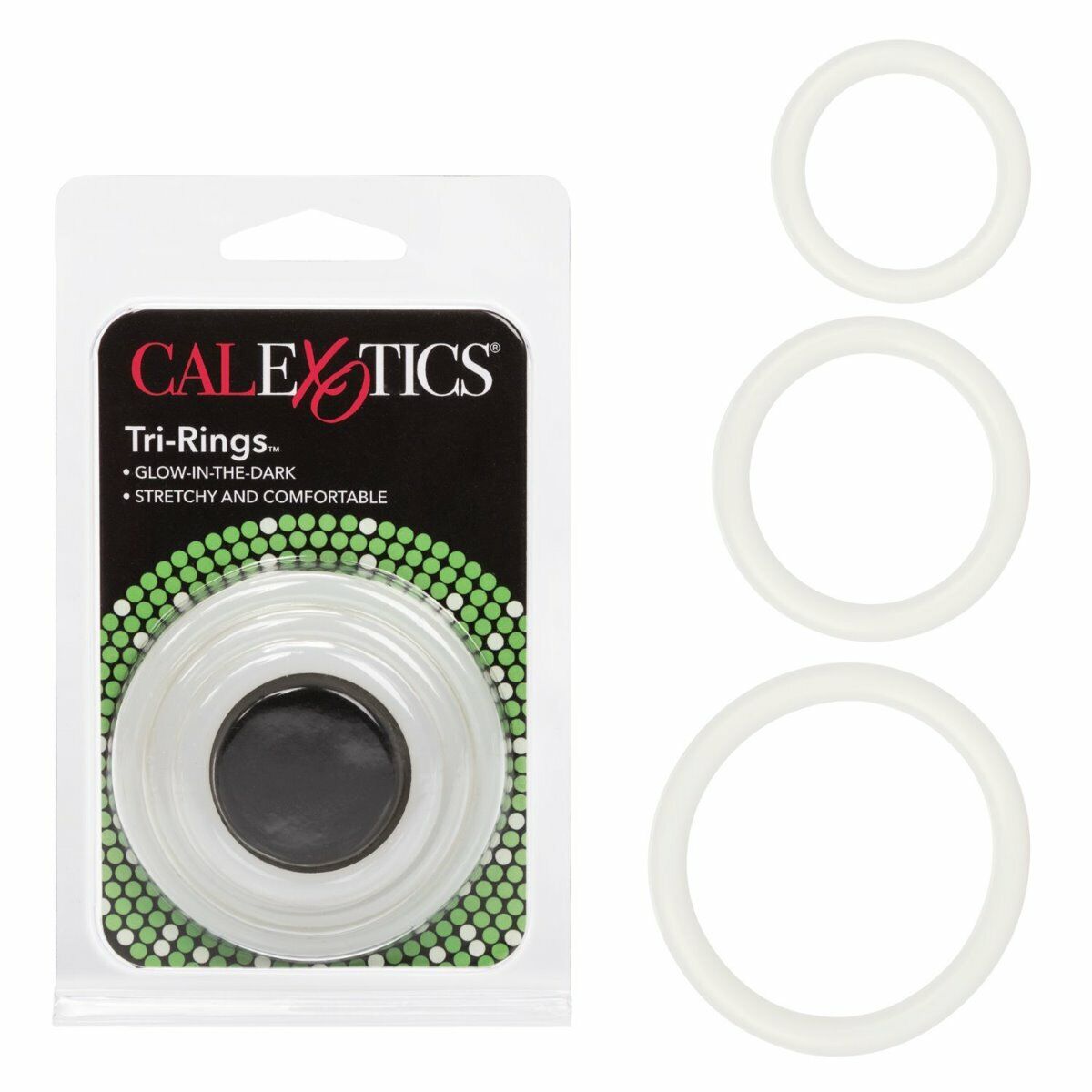 Stretchy Tri-Rings 3 Glow in the Dark Penis Enhancer Cock Rings Set of 3