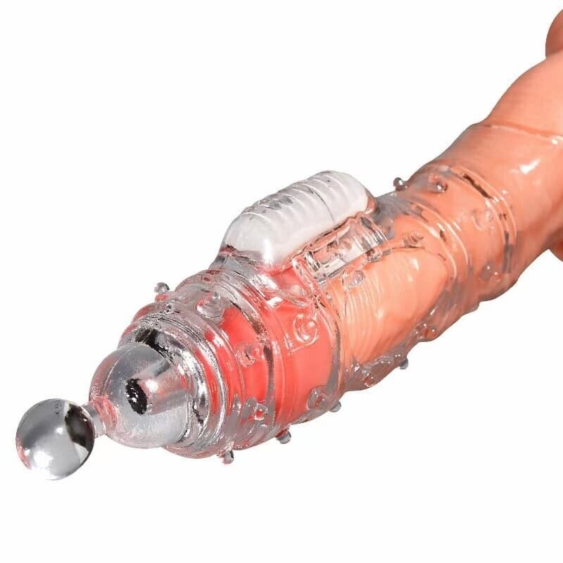 Vibrating Penis Extension Sleeve Extender Sleeve Enhancer Enlarger Cock Cage