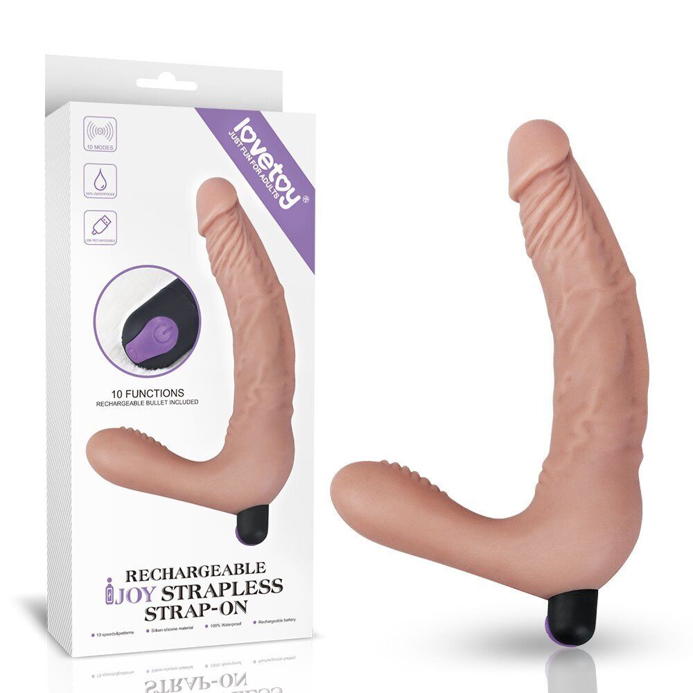 Rechargeable Strapless Strap Ons Double Ended Dildo Dong Vibe Lesbian Sex-toys