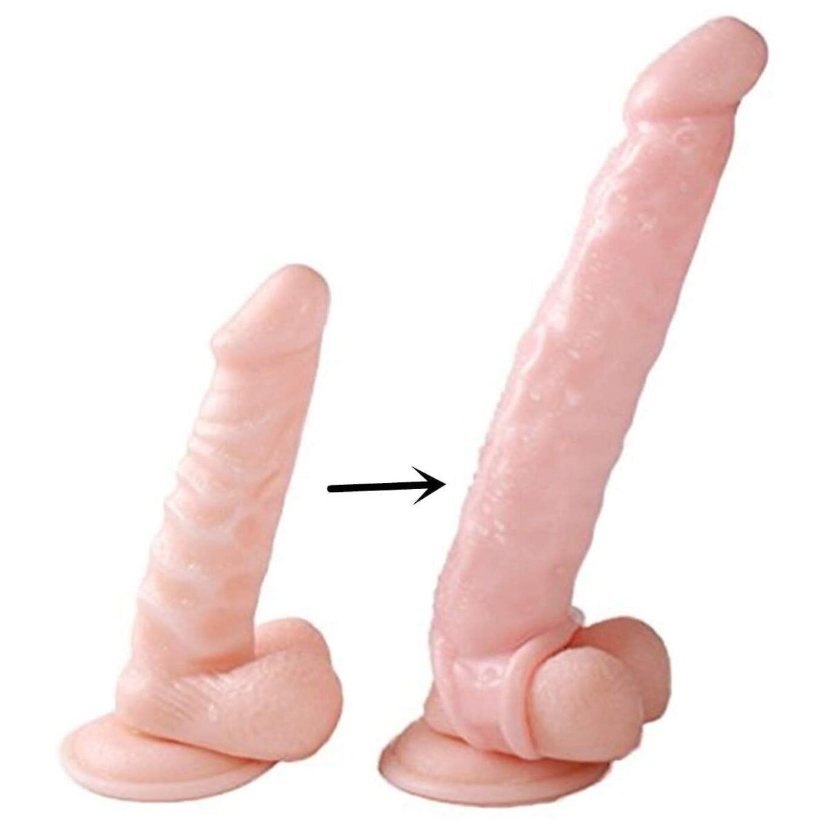 Add 2.5" Cock Penis Extension Extender Sleeve Massage Girth Enhancer Enlarger