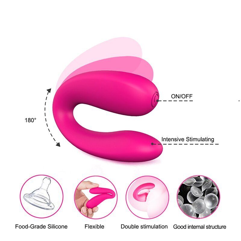 U Shape Clit Vibrator Stimulator Wearable During Sex Toys for Couples Women