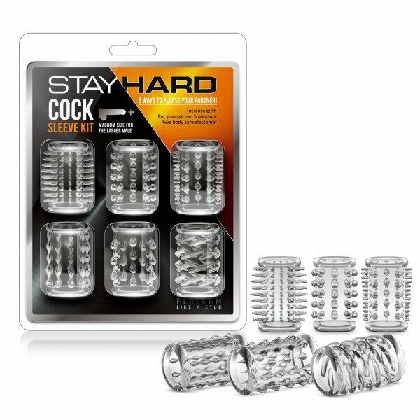 6pk Stay Hard Penis Cock Sleeve Male Erection Girth Enhancer Enlarger Ring