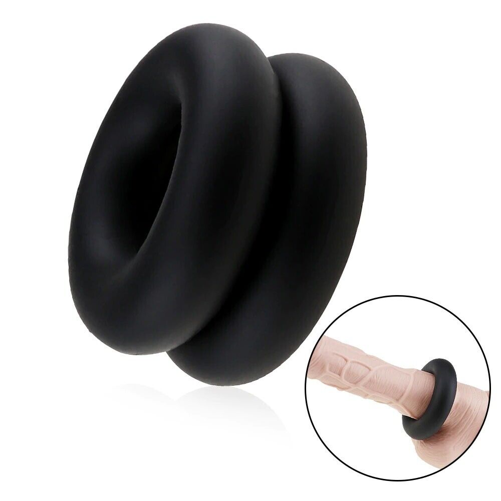 2 Stretchy Silicone Male Penis Enhancer Prolong Delay Sex Cock Ring for Men