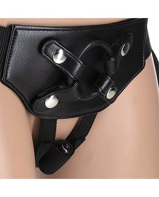 Faux Leather Vibrating Strap On Harness Accessory with O Ring Lebian Sex Toys