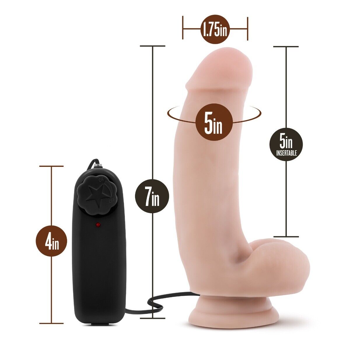 7 Inch Vibrating Realistic G-spot Anal Dildo Vibrator Hands Free Suction Cup