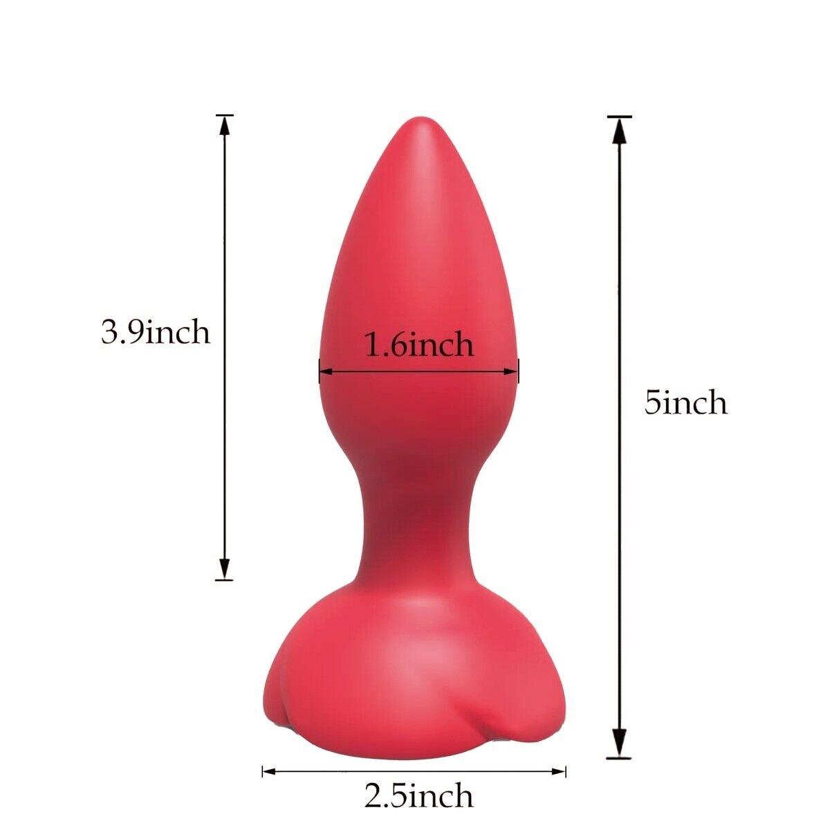 Red Rose Remote Control Vibrating Silicone Anal Butt Plug Vibrator Sex Toy