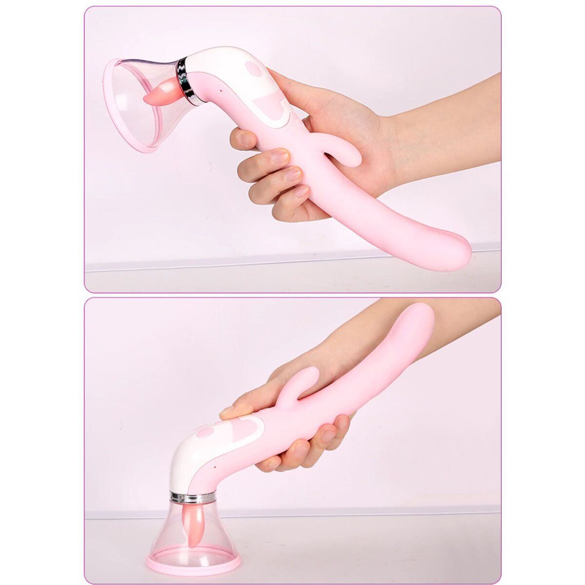 Automatic Tongue Oral Sex Clit Nipple Vaginal Pussy Pump Sucker G-spot Vibrator