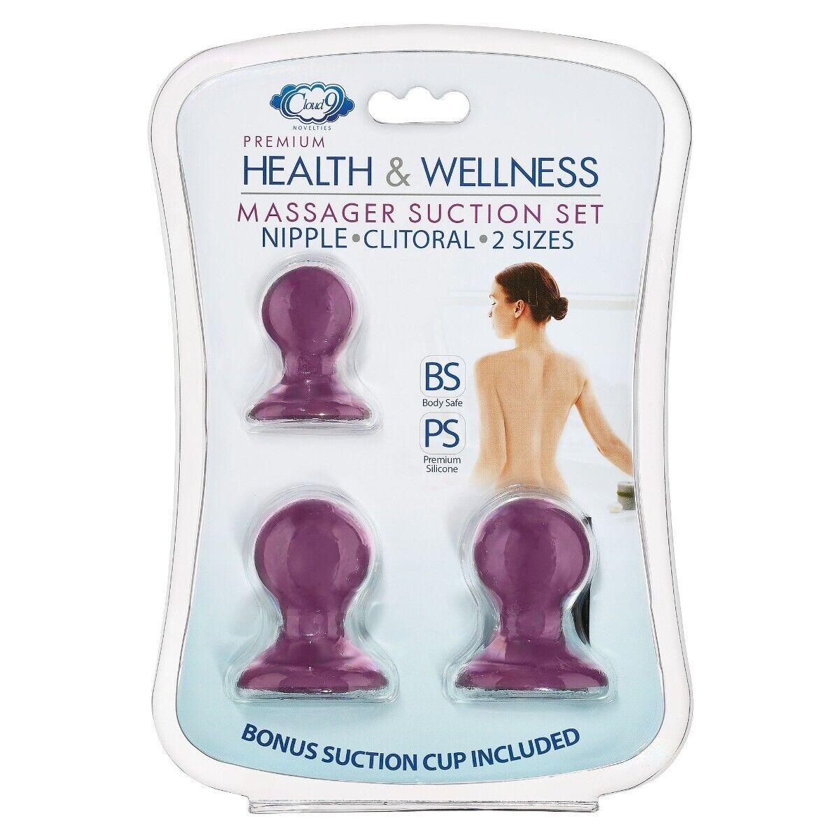 Cloud 9 Health Wellness Nipple Clitoral Massager Suction Set Nipple Play Sex Toy