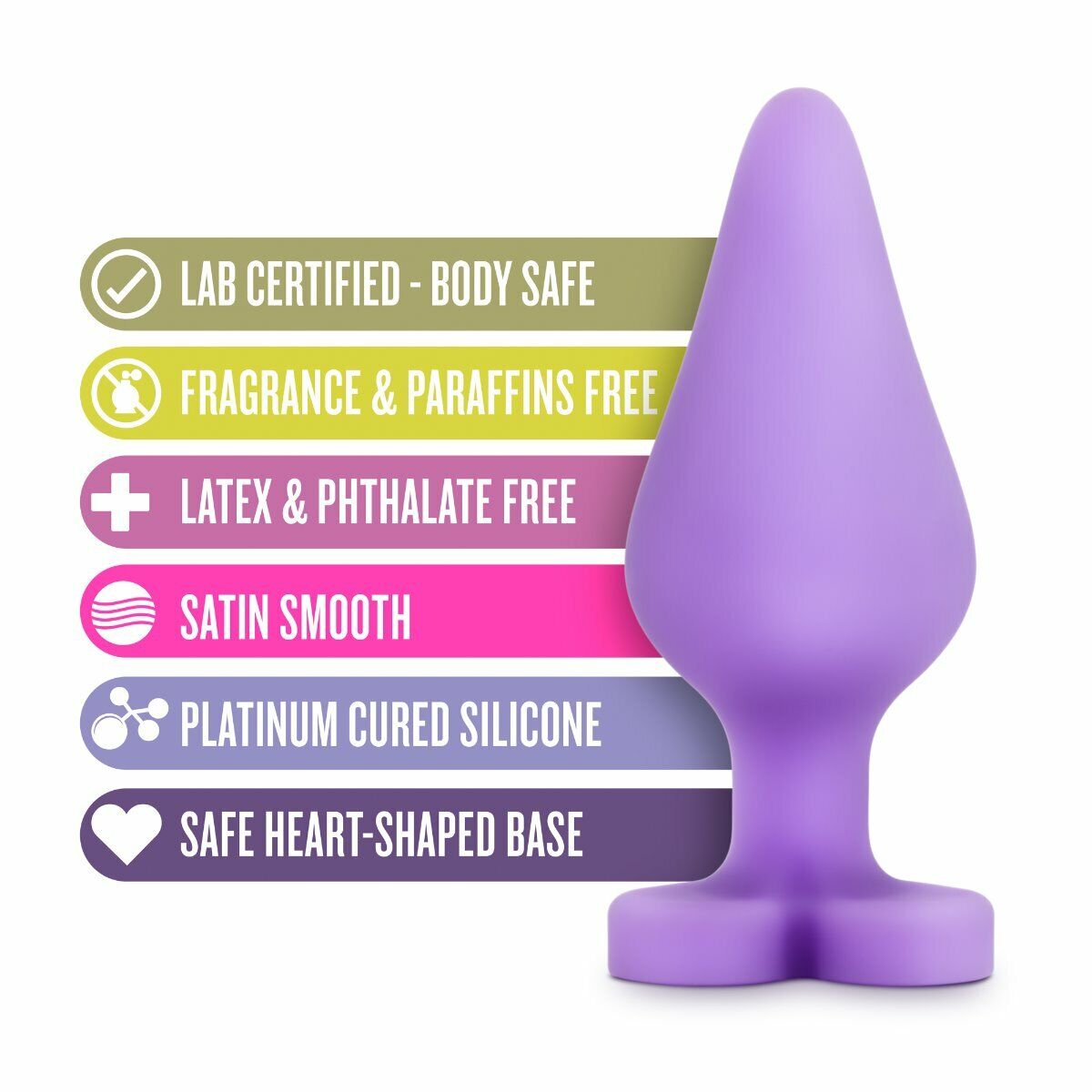 Naughty Candy Heart Do Me Now Silicone Anal Butt Plug Beginner Anal Sex Toy