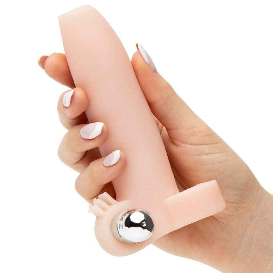 RealFeel Vibrating Cock Sleeve Sheath Penis Extension Girth Enhancer + Ball Loop