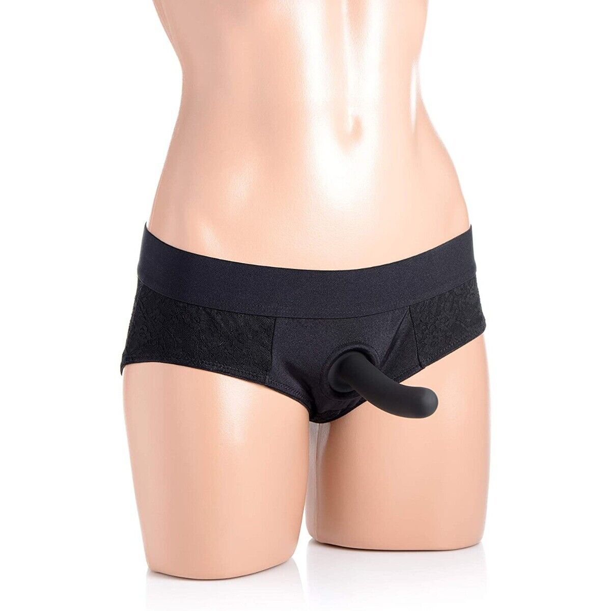 Lace Envy Black Crotchless Panty Strap On Harness S-M Sex-toys for Women Couple