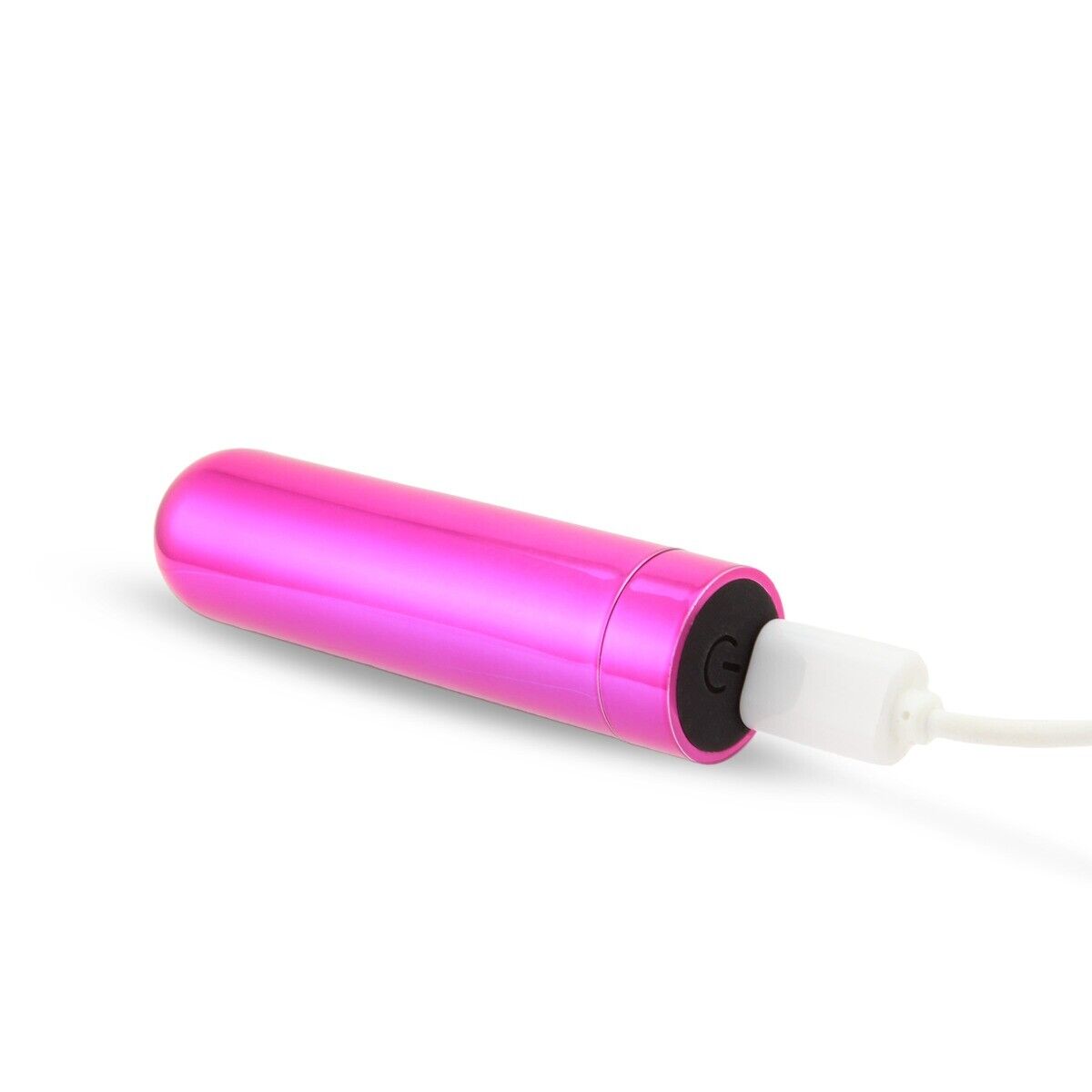 Metallic Pink Rechargeable Power Bullet Vibrator Beginner Sex Toys for Women