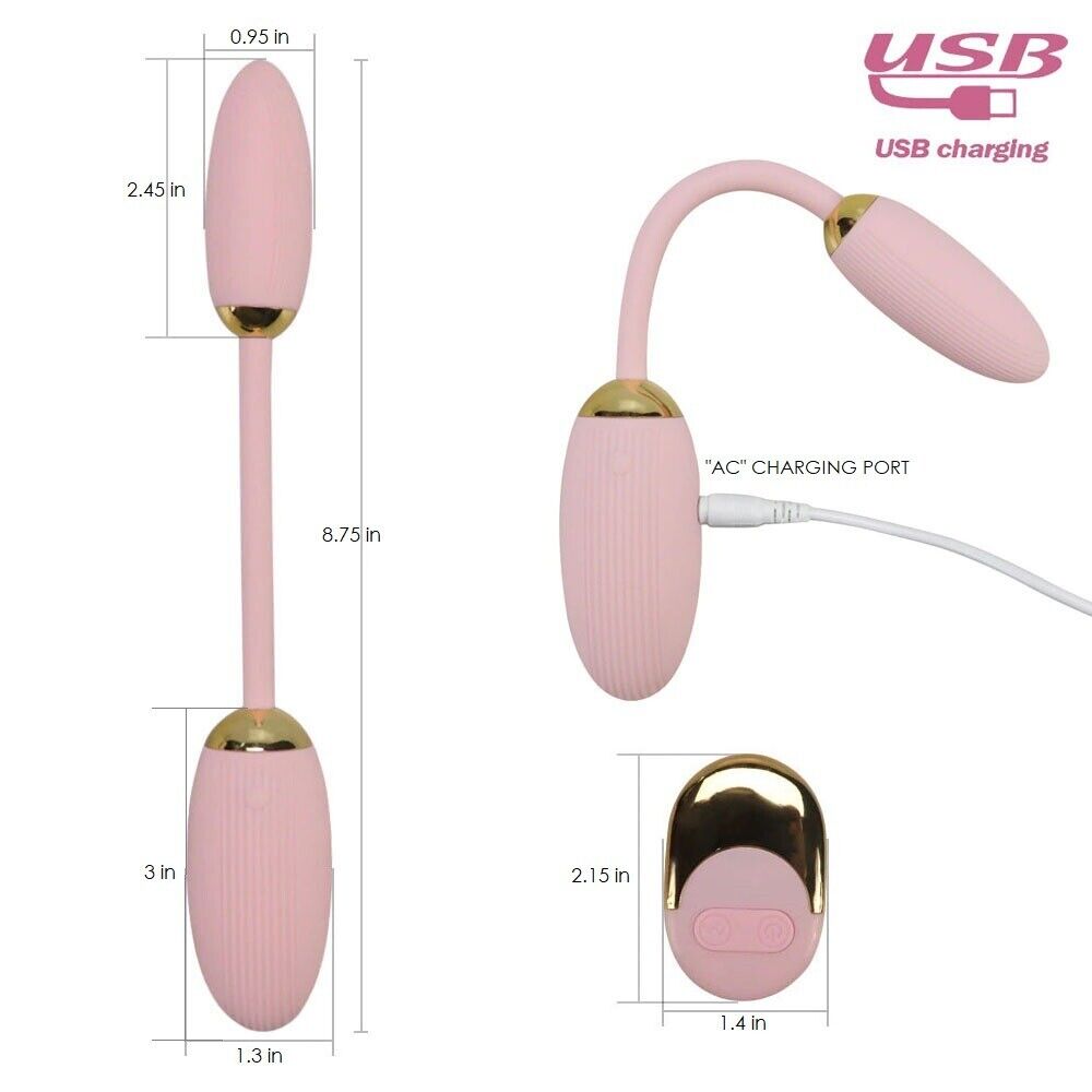 Wireless Remote Control Vaginal Anal Double Egg Bullet Vibe Vibrator DP Sex Toy