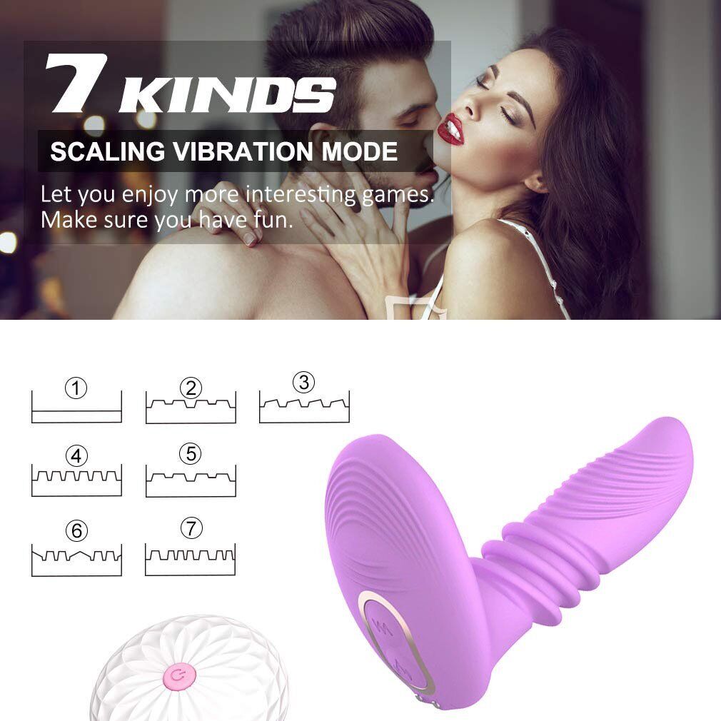 Wireless Remote Control Vibrating Thrusting Stroking Clit G-spot Vibrator Dildo