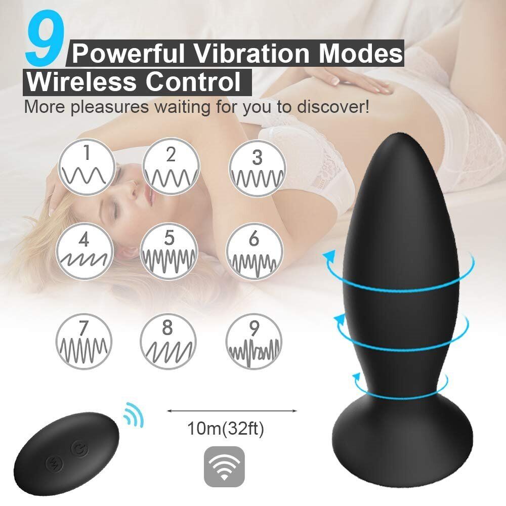 Wireless Remote Control Anal Trainer Butt Plug Vibe Sex Toys for Couples Men