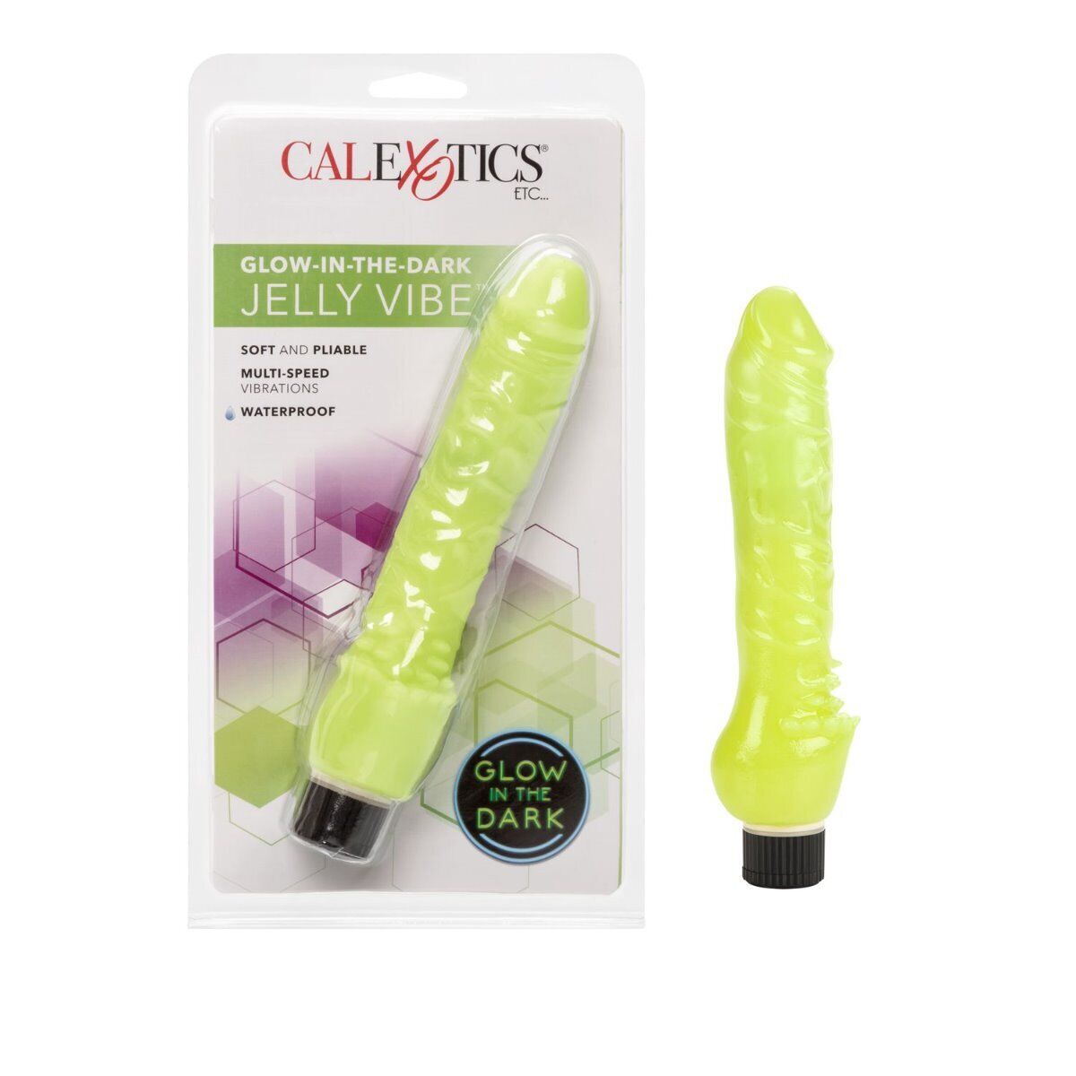 Glow in the Dark Jelly Realistic Vibrator Vibe G-spot Anal Dildo Dong Penis Cock