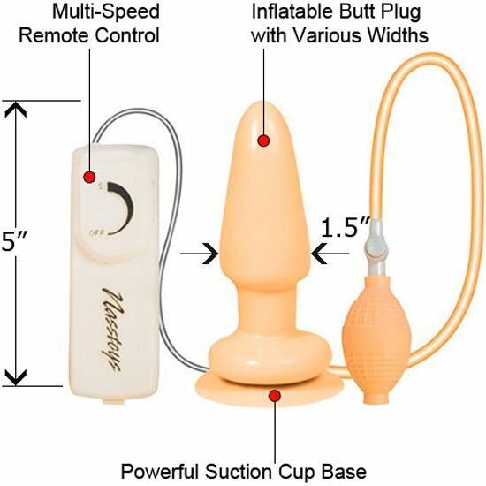 Vibrating Butt Balloon Inflatable Expandable Anal Butt Plug Vibe Suction Cup