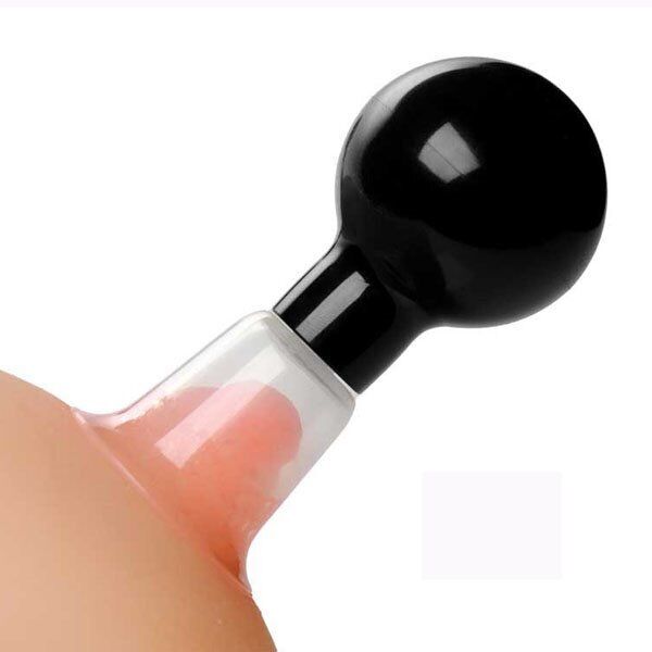 See Thru Breast Nipple Boosters Sucker Suction Pump Enlarger SM Bondage Sex Toy