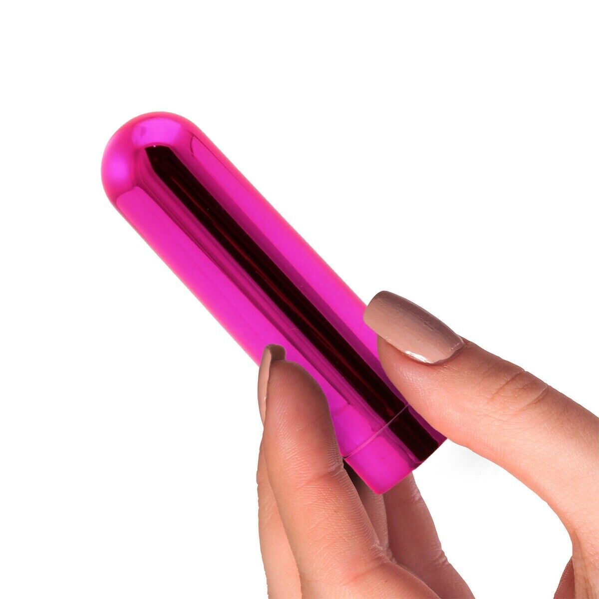 Metallic Pink Rechargeable Power Bullet Vibrator Beginner Sex Toys for Women