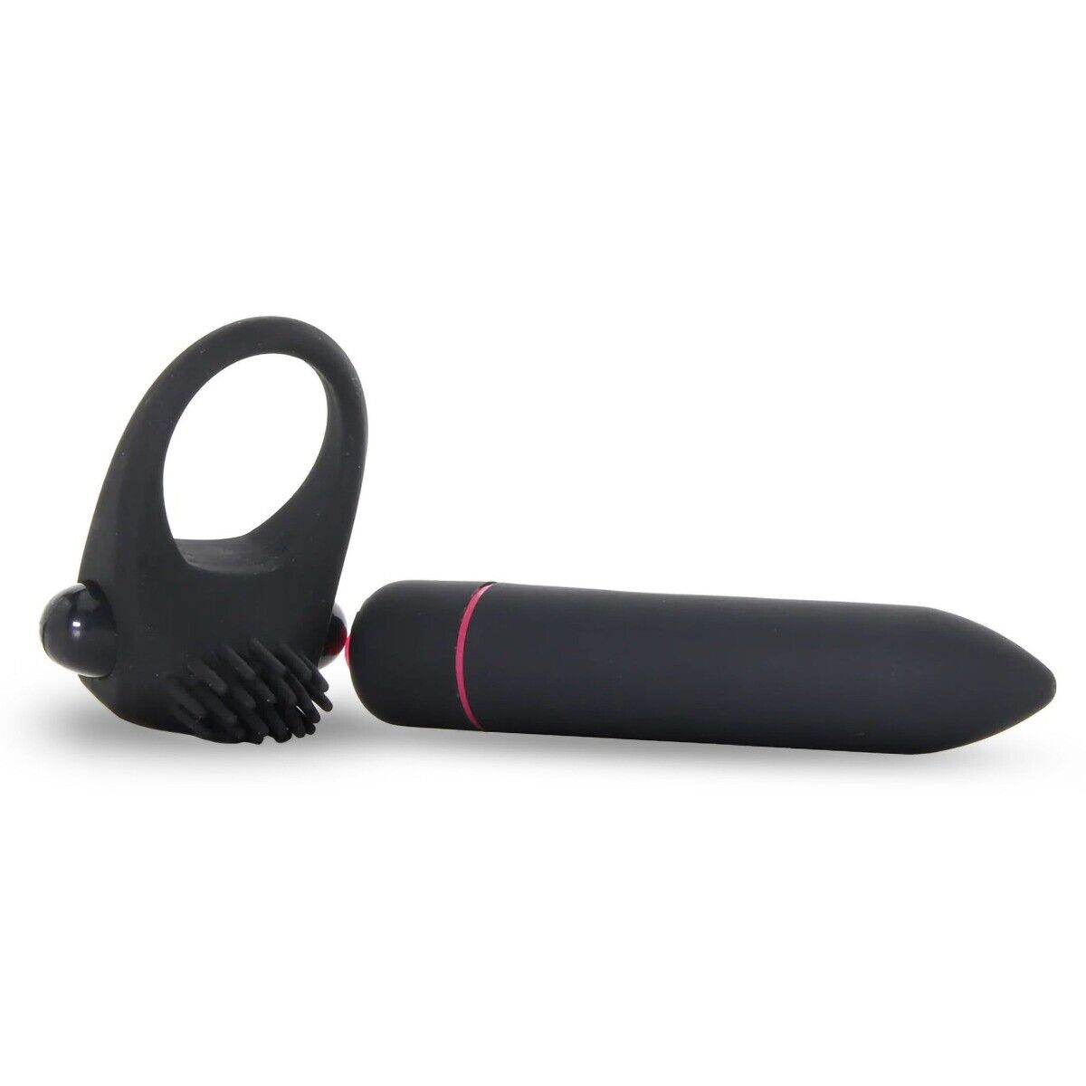 Vibrating Male Penis Enhancer Cock Ring and Bullet Vibrator Couple Sex Toys