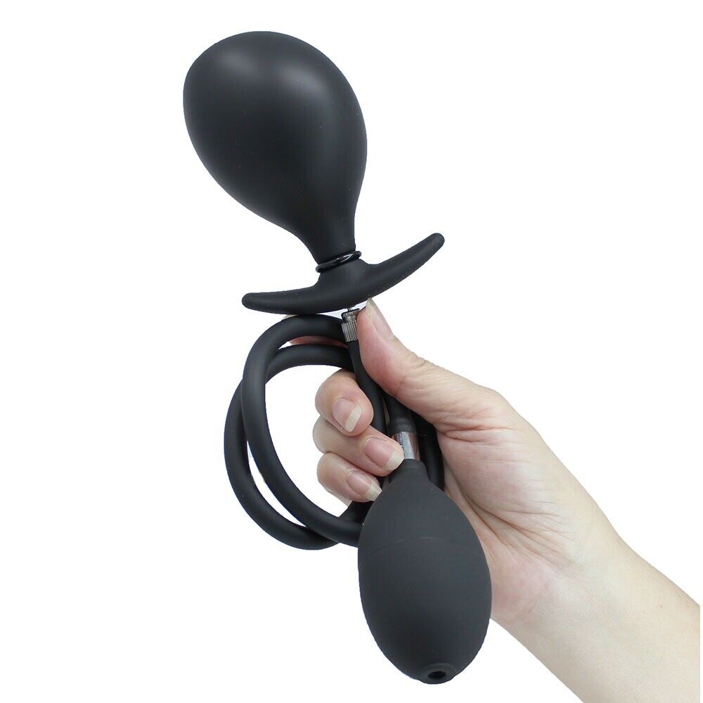 Wearable Inflatable Silicone Anal Dildo Butt Plug Balloon Pump Sex Toys