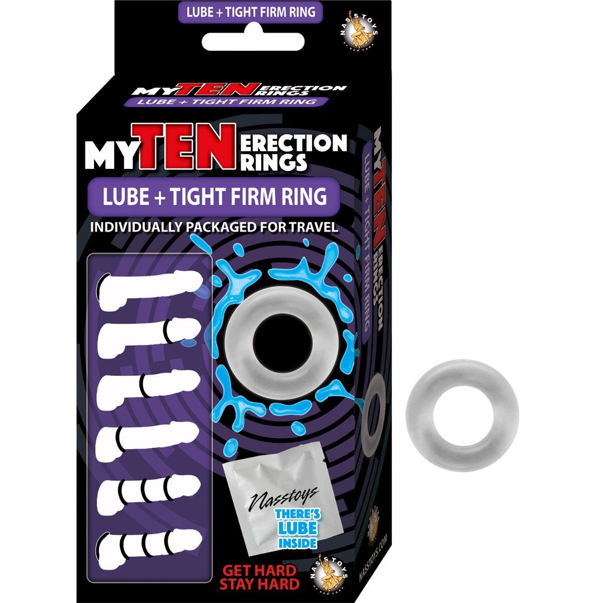 My Ten Lubricated Tight Firm Penis Cock Rings Travel Sex Toys for Men