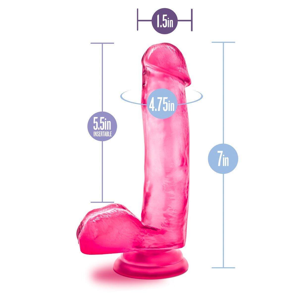 Realistic Jelly Dildo Dong Cock Balls Suction Cup Strap-on Harness Compatible