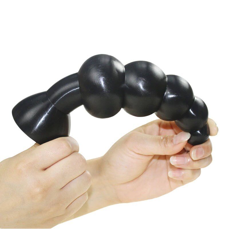 Soft Bendable Squeezable XL Extra Large Anal Butt Plug Beads Suction Cup