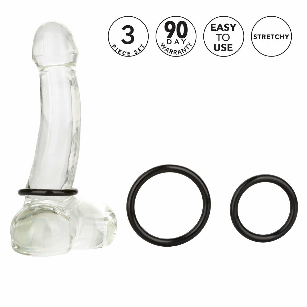 3 Size Rubber Male Penis Erection Keeper Enhancer Prolong Delay Cock Ring S M L