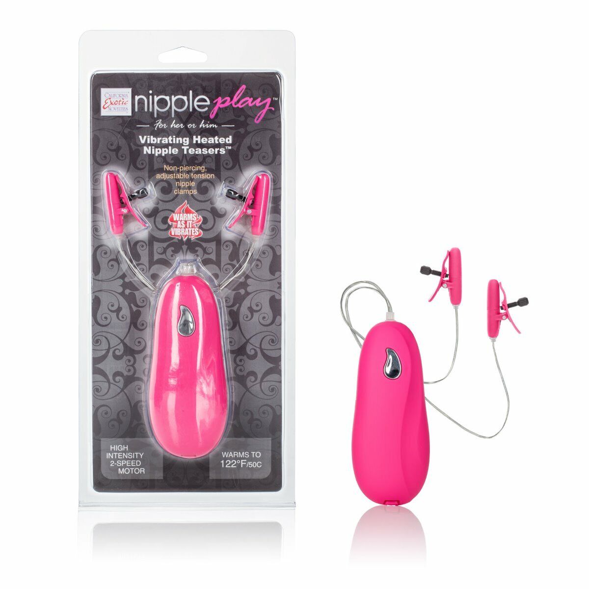 Vibrating Heated Nipple Clamps Vibe Vibrator SM Beginner Bondage Gear Sex Toy