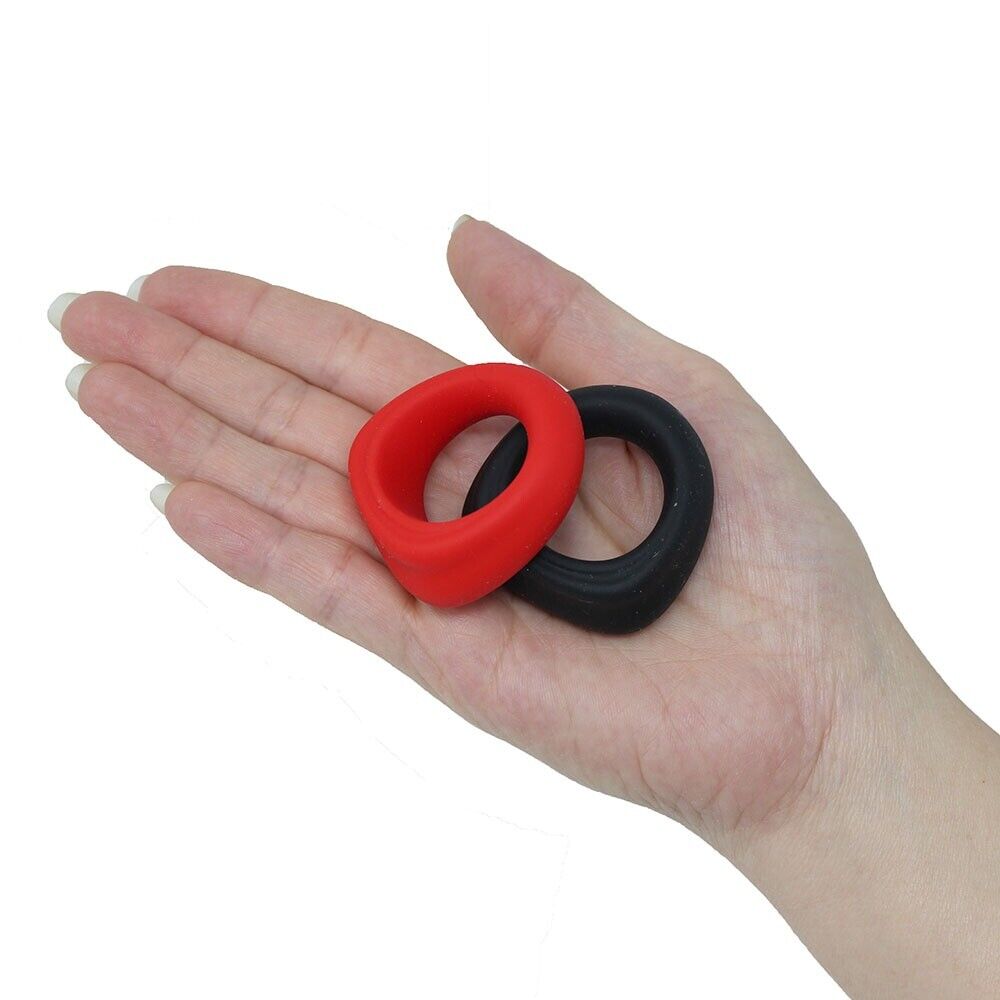 2pk Stretchy Silicone Male Penis Enhancer Prolong Delay Sex Cock Ring for Men