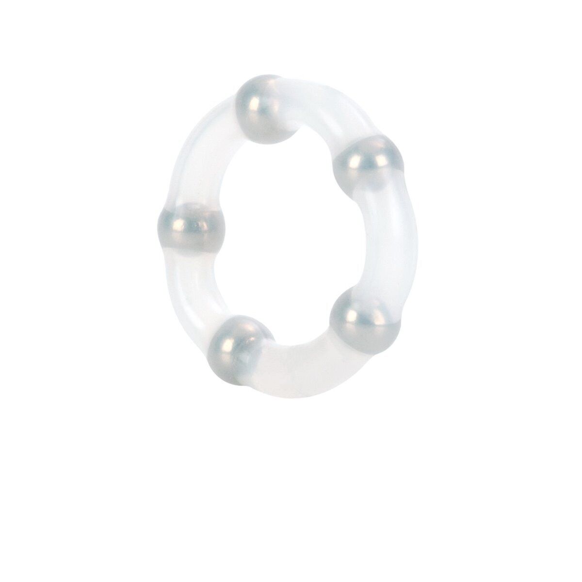 Stretchable Male Penis Erection Enhancer Cock Ring w/ Metallic Stimulation Beads