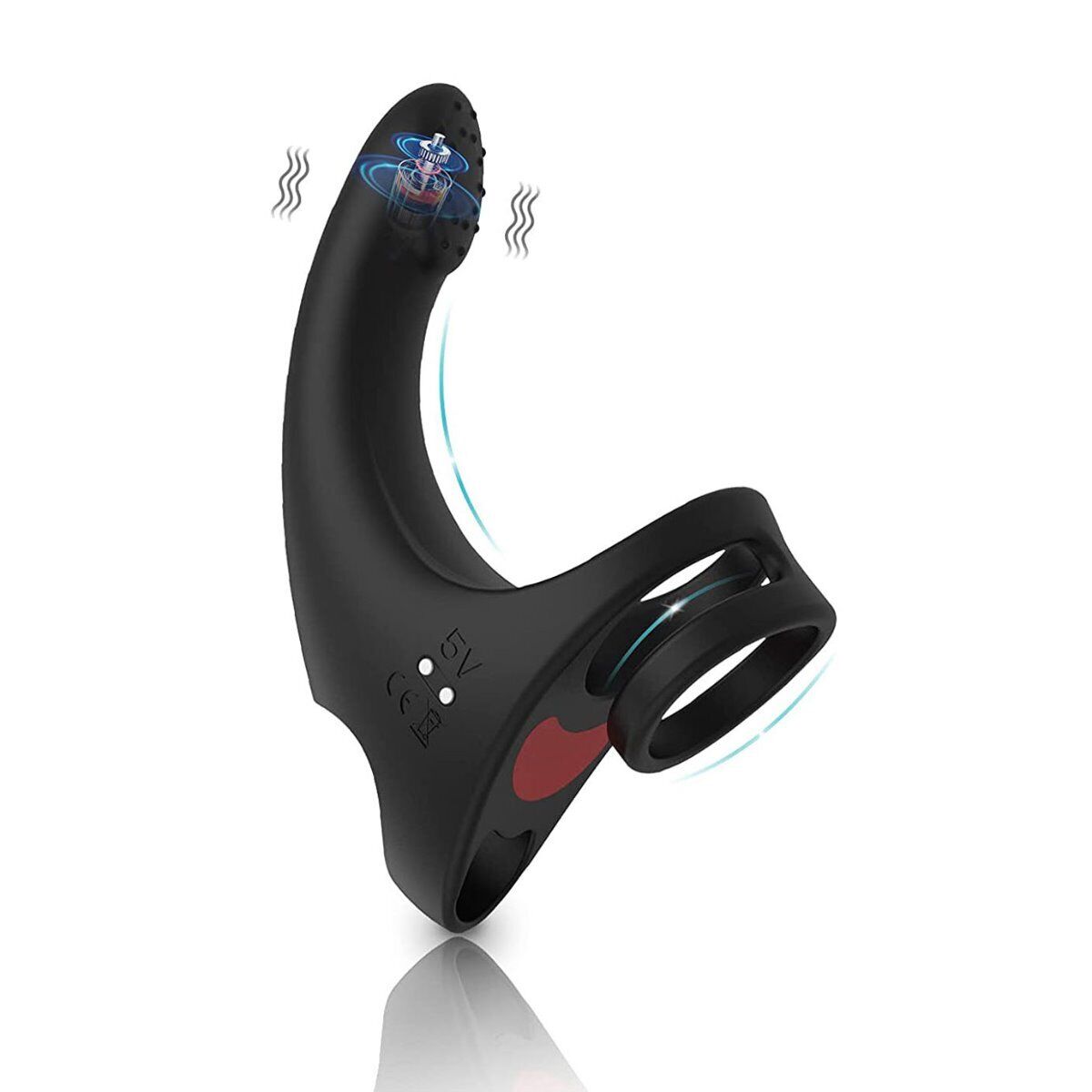 G-spot Finger Vibrator Vibrating Penis Cock Ring Perineum Teaser Sex Toy for Men