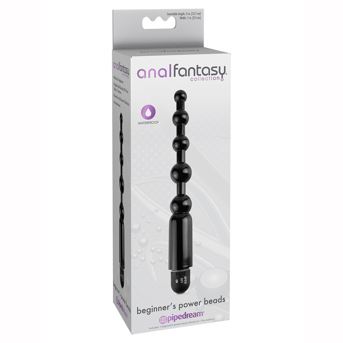 Anal Fantasy Vibrating Beginner Power Beads Anal P-spot Vibe Vibrator Butt Plug