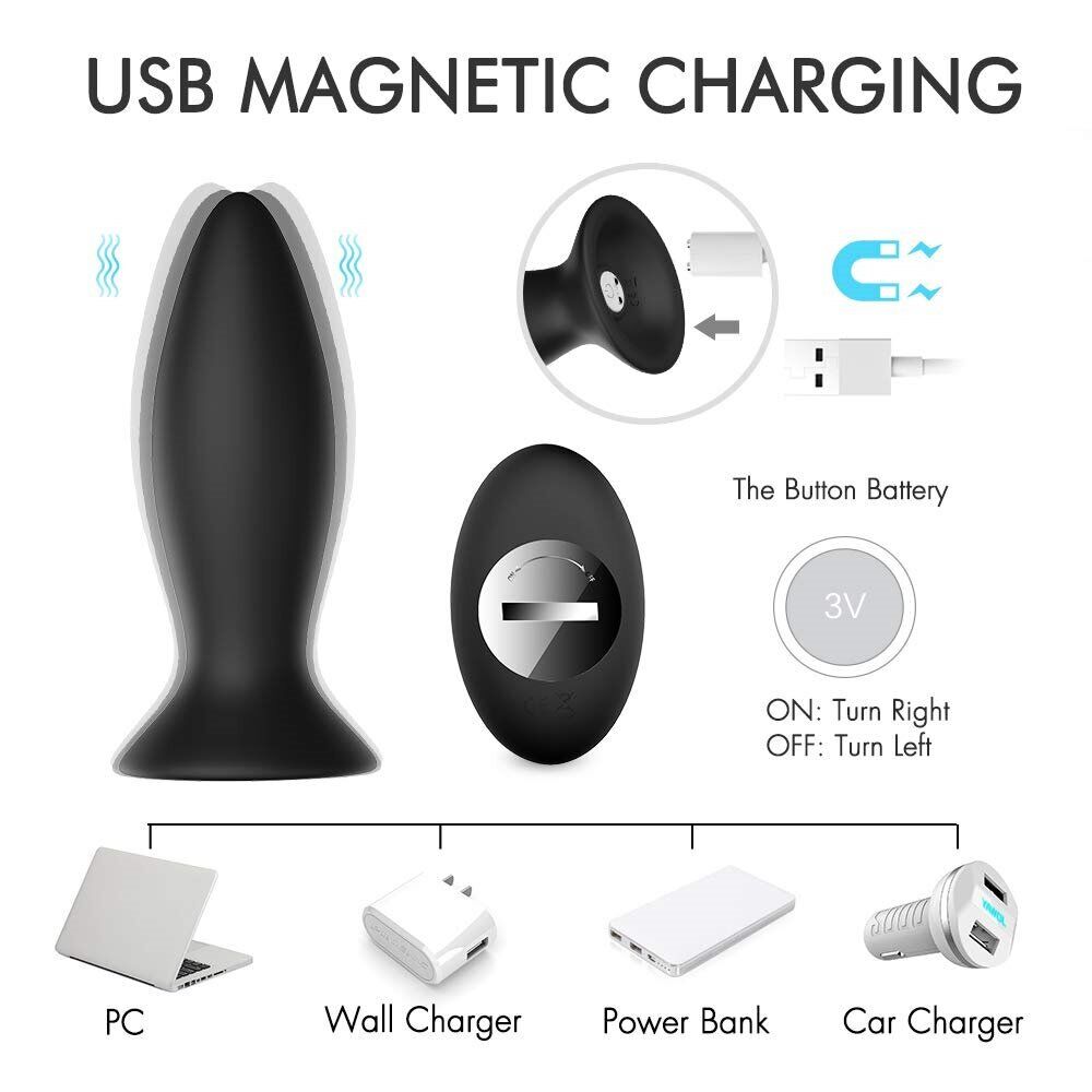 Wireless Remote Control Anal Trainer Butt Plug Vibe Sex Toys for Couples Men