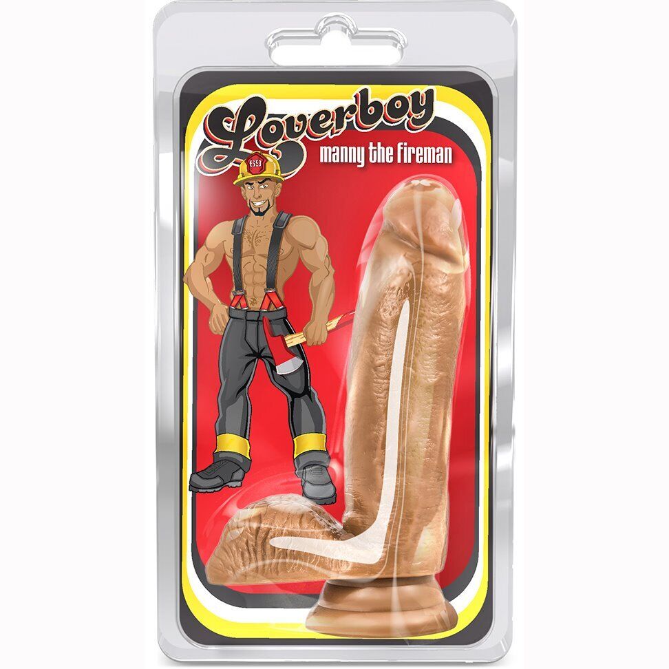 Loveboy Manny The Fireman Realistic Dildo DOng Cock with Balls Suction Cup