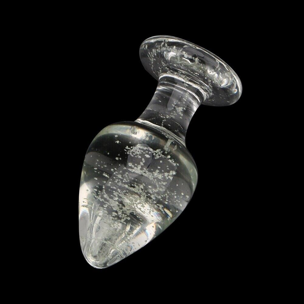 Glow-In-The-Dark Glass Butt Plug Anal Play Sex Toys for Men Women Couples