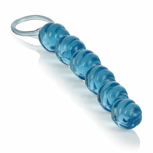 Jelly Graduated Bendable Swirl Pleasure Anal Beads Butt Plug Retrieval Ring