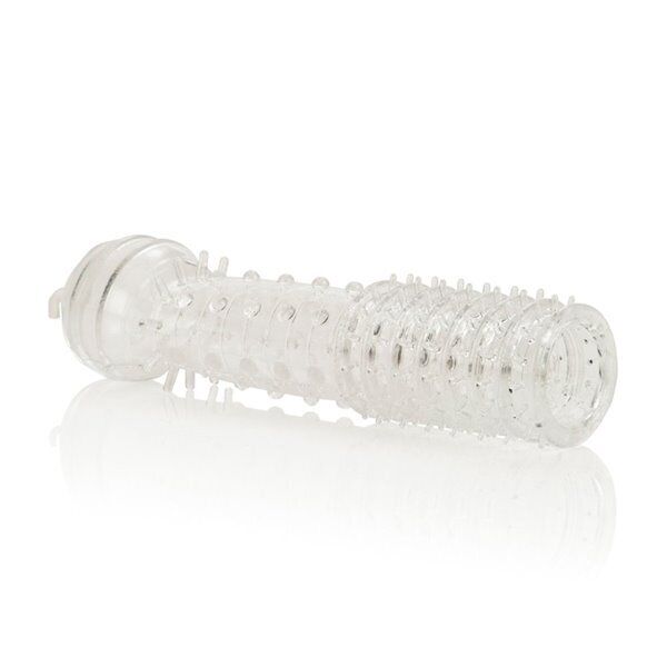 2 Silicone Cock Cage Vibe Penis Sleeve Extension Extender Orgasm Girth Enhancer