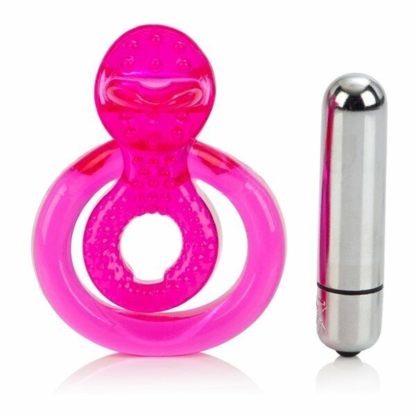 Dual Clit Flicker Tongue Vibrating Penis Erection Enhancer Cock Ring Sex Toy