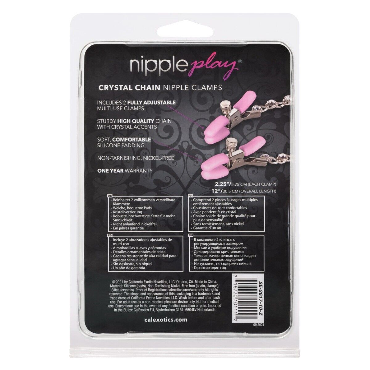 Nipple Play PinkCrystal Chain Nipple Clamps Couple Lover SM Bondage Sex Toys