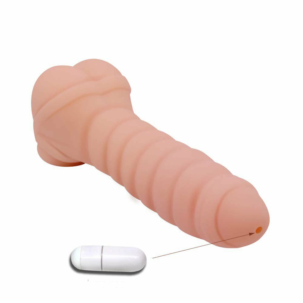 Realistic Male Penis Extension Cock Stroker Sleeve Masturbator Anal Sex Toy for