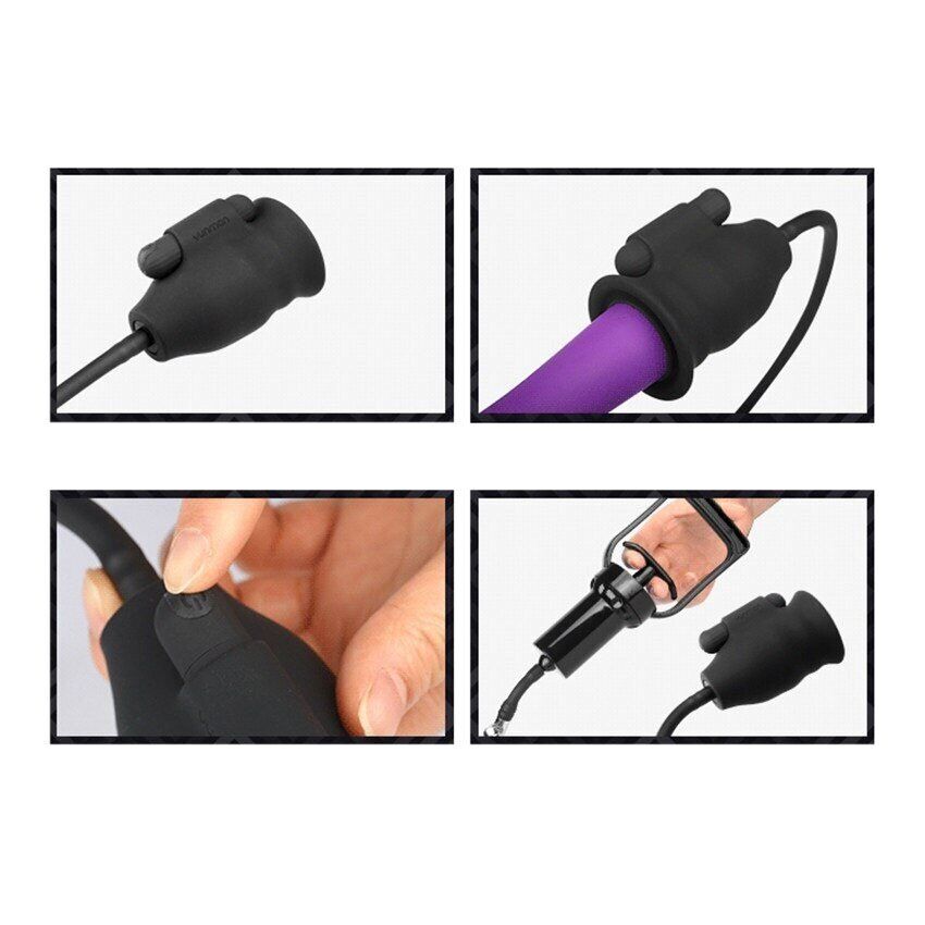 Vibrating Suck Stroke Penis Head Glan Pump Cock Enlarger Trainer Sex Toy for Men