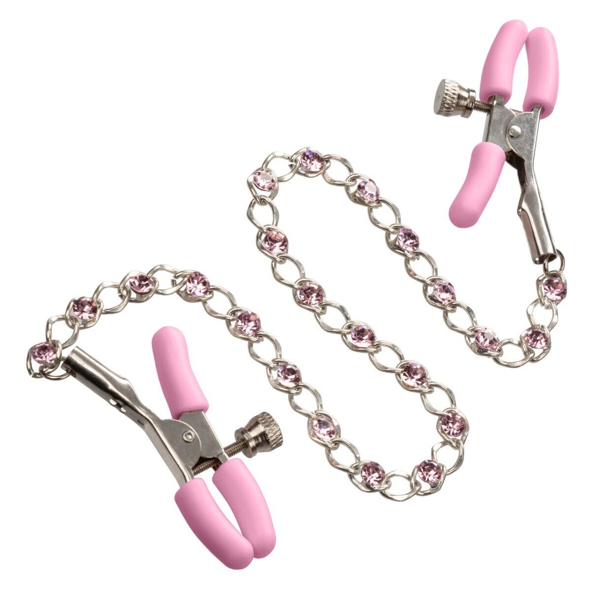 Nipple Play PinkCrystal Chain Nipple Clamps Couple Lover SM Bondage Sex Toys