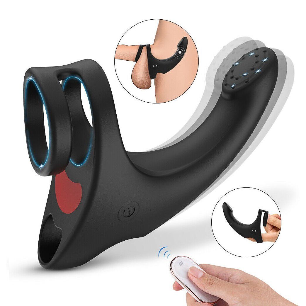 G-spot Finger Vibrator Vibrating Penis Cock Ring Perineum Teaser Sex Toy for Men