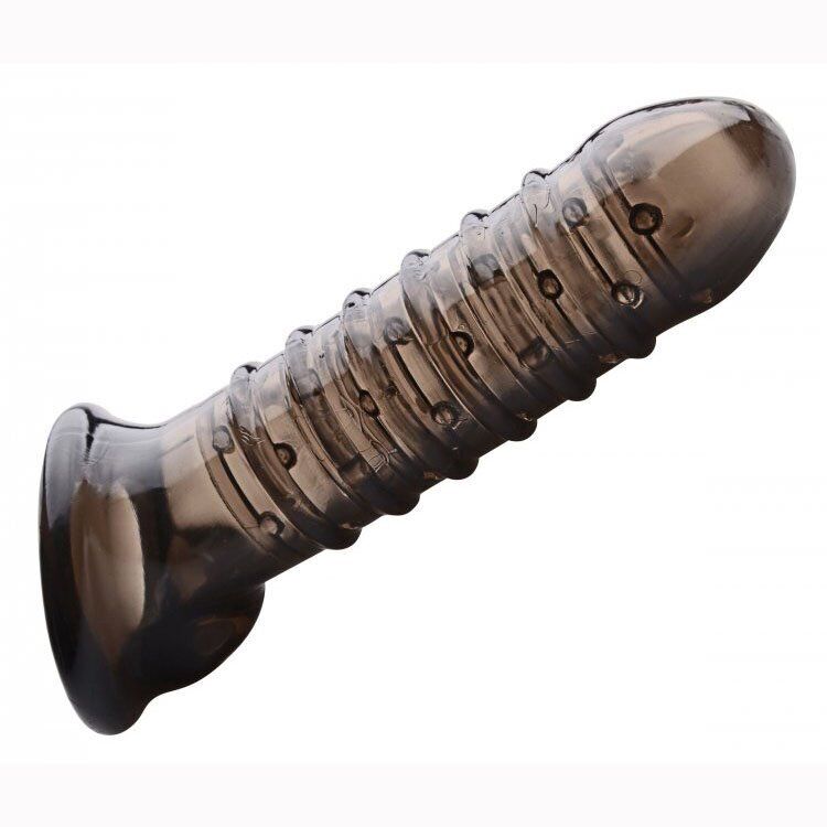 Ribbed Thick Cock Penis Erection Girth Enhancer Extension Sleeve Extender Sheath