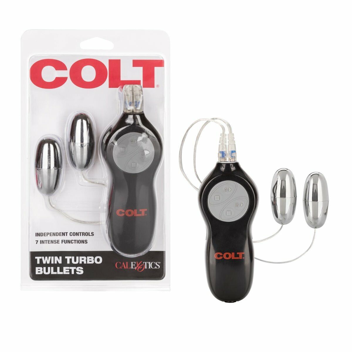 Colt 7 Function Twin Turbo Bullets Egg Vibe Climax Orgasm Clit Vibrator Sex Toy