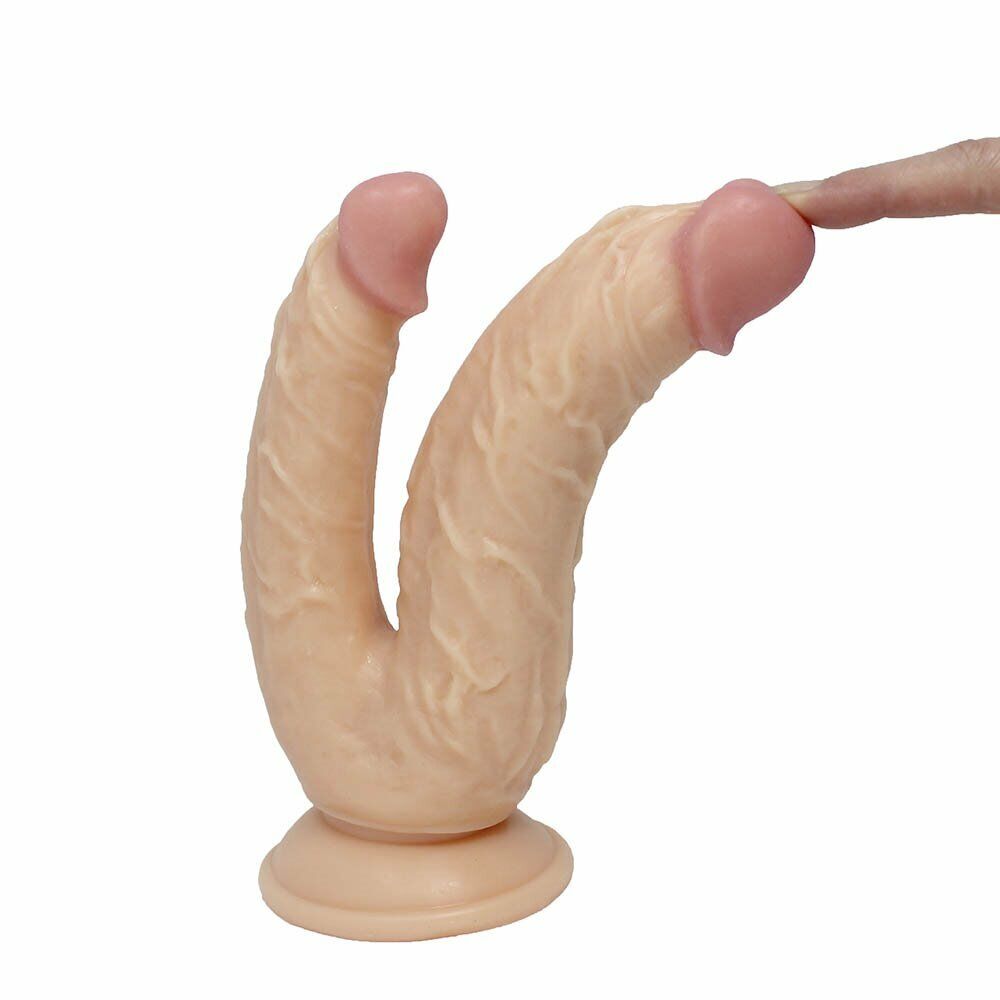 Realistic Vaginal Anal G-spot DP Sex Toy Dildo Dong Double Penetrator