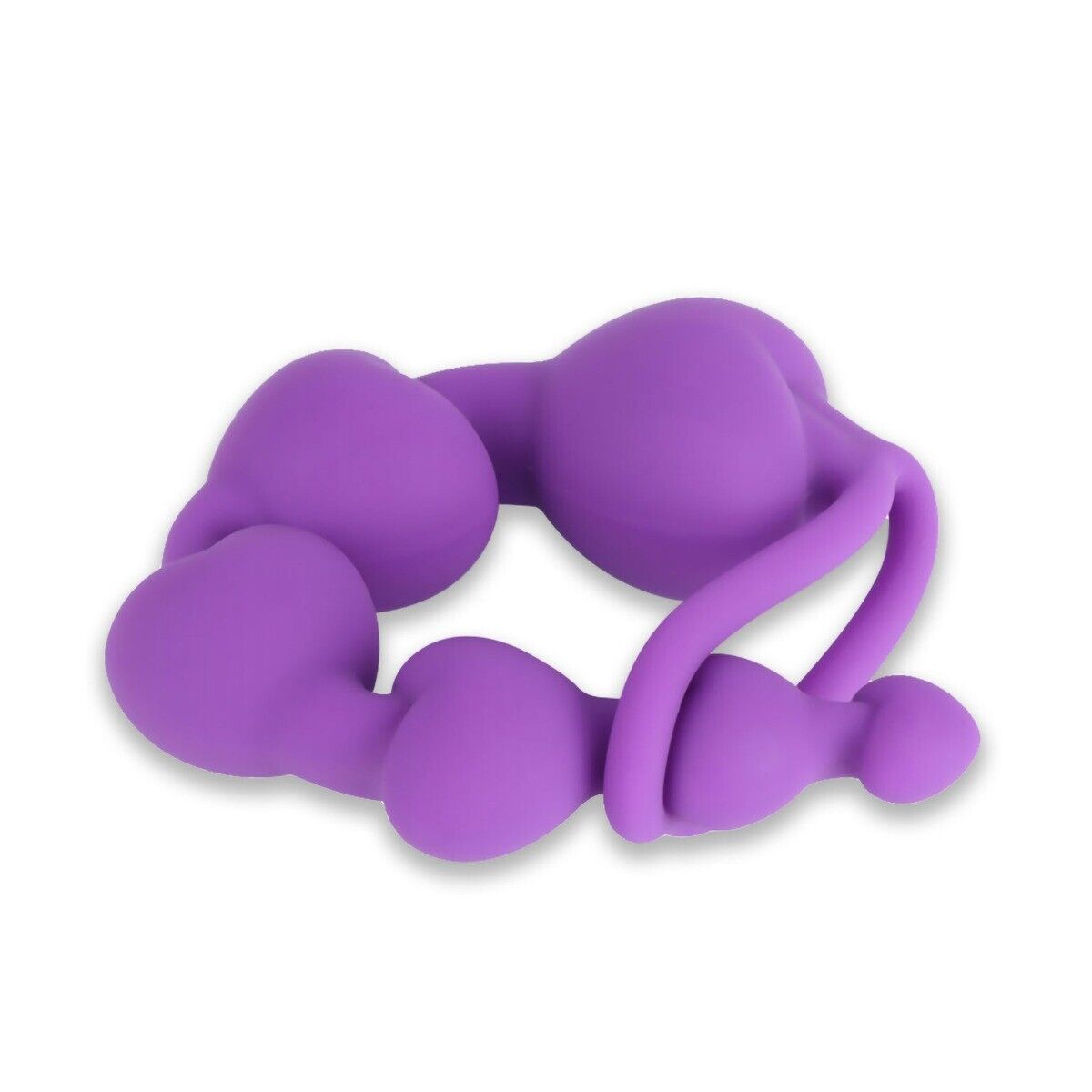 Purple Silicone Heart Booty Anal Beads Butt Plug Anal Play Train Sex Toys